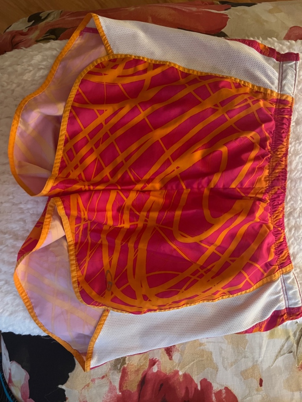 Champion Women's Pink and Orange Athletic Shorts